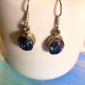Rainbow topaz earrings